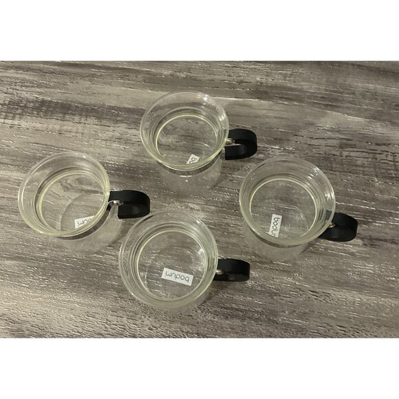 Mubod Bistro Black Handle Expresso Mugs / Cups 6 Oz Set of 4 - Picture 3 of 6